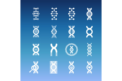 DNA spiral vector icons - medicinal and biology icons set