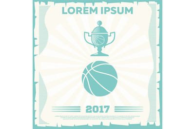 Basketball tournament vintage poster design