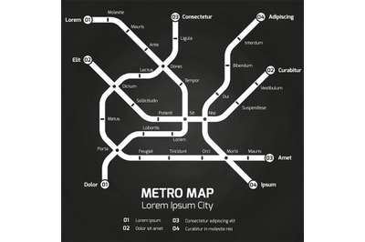 City subway map metro map concept