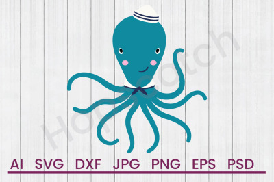 Octopus Sailor - SVG File, DXF File