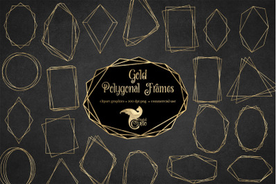 Gold Polygonal Frames Clipart