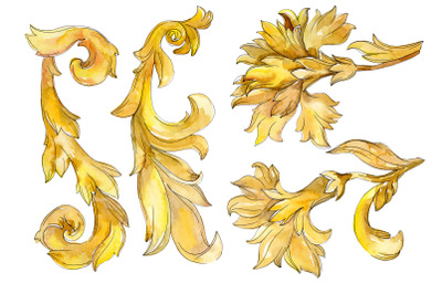 Gold monograms Watercolor png 2