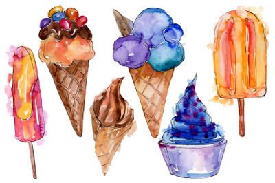 Ice cream berry Watercolor png