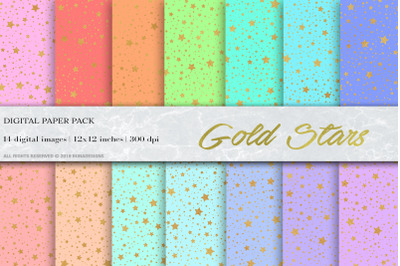 Gold Stars Digital Papers