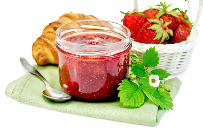 Jam of strawberry isolated