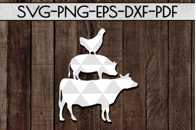 Farm Animals Papercut Template, Farmhouse Themed, PDF, SVG