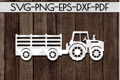 Farm Tractor Papercut Template, Farmhouse Decor, PDF, SVG