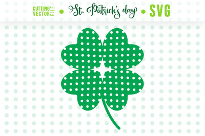 St. Patrick&#039;s Day SVG - Polka-Dot Clover