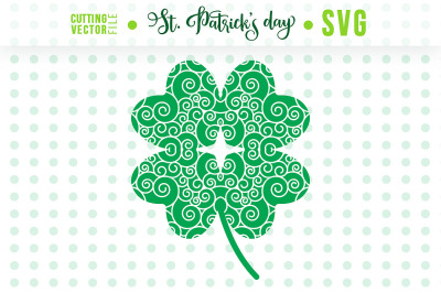 St. Patrick&#039;s Day SVG - Twirl Clover