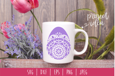 Mandala Easter Egg SVG, DXF, EPS, PNG, JPEG