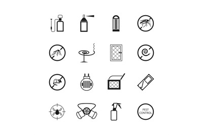 Insects and pest control vector pictograms