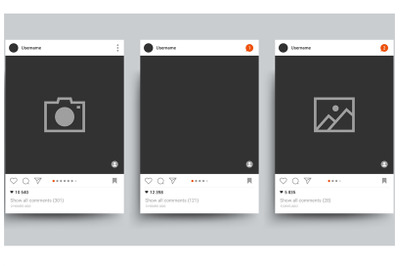 Social network photo frame isolated template. Image posting networking