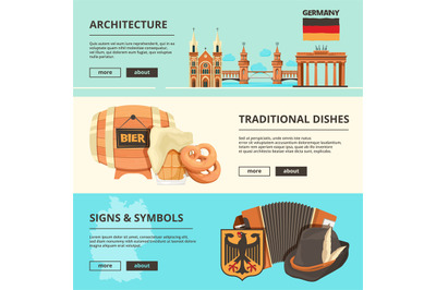 Horizontal banners with pictures of germany landmarks