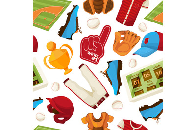 Baseball vector seamless pattern