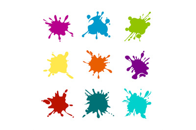 Paint splashes of various colors