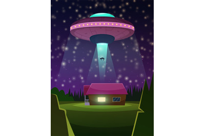 Vector background illustration of ufo