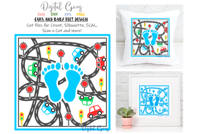 Baby feet and cars &2F; baby boy design