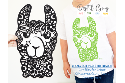 Llama face papercut design