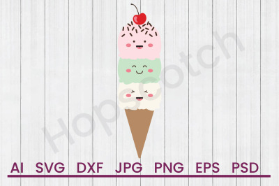 Ice Cream Cone - SVG File, DXF File