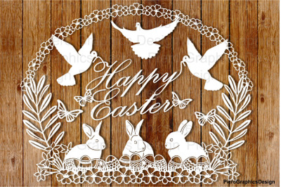 Happy Easter SVG files for Silhouette Cameo and Cricut.