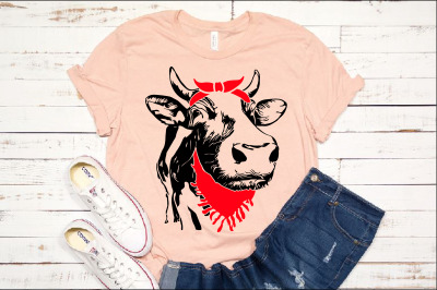 Cow Whit Bandana and Scarf SVG Not today Heifer cattle Beef 1297S