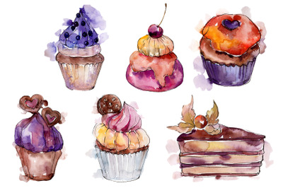 Dessert Sweet tooth Watercolor png