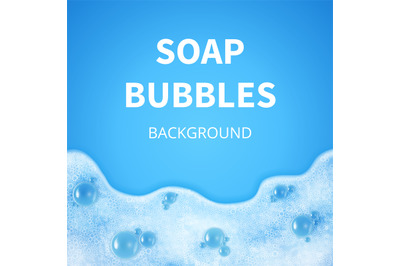 Shampoo foam with bubbles. Soap sud vector background