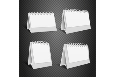 Blank desk paper calendar. Empty folded envelope with spring vector il