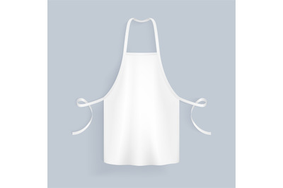 White blank kitchen cotton apron isolated vector illustration