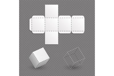 Work surface of box model, cube vector template