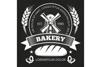 Bakery house or shop label design with bread