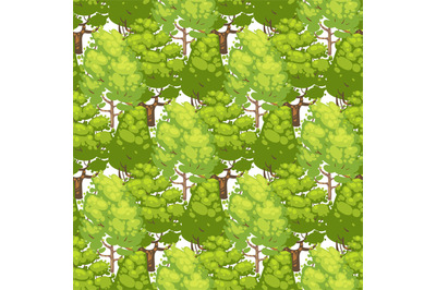 Forest seamless pattern design - green eco texture with trees