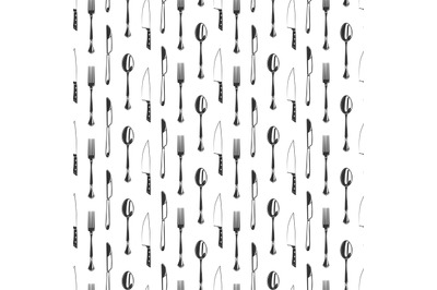 Cutlery seamless pattern design - kitchen, restaurant or cafe seamless