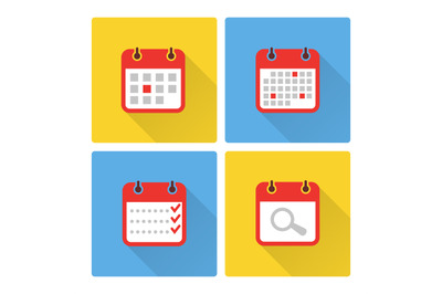 Calendar and to do list colorful flat icons