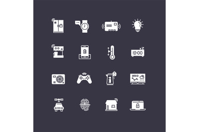 Smart home white icons collection