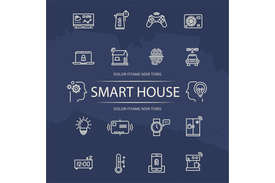 Smart House line icons collection