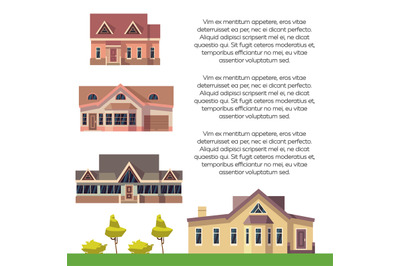 Property advertising poster design with flat houses