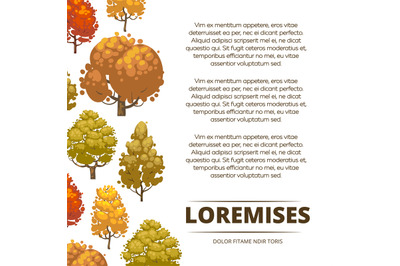 Autumn background poster design with colorful trees