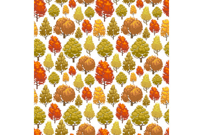 Colorful autumn forest seamless pattern design