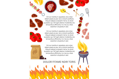 Grill house or barbeque poster design