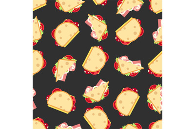 Sandwiches seamless pattern- fast food seamless texture