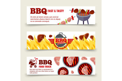 BBQ and steak horizontal banners template