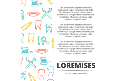 Dental poster design with colorful icons