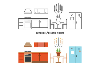 Kitchen and dining room furniture and accessories collection