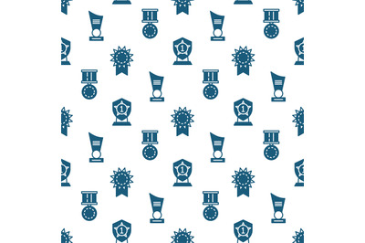 Awards, trophy and prizes seamless pattern - winner seamless texture