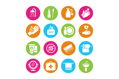 Hygiene&2C; viruses and bacterias icons