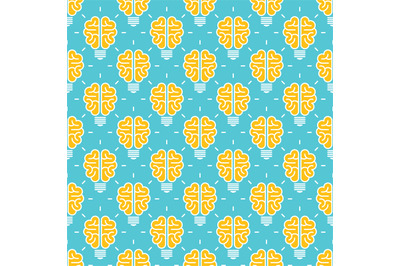 Idea pattern design - seamless pattern with brain lamp