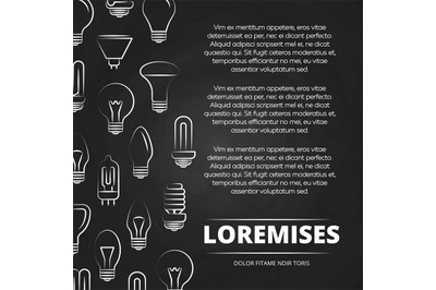 Chalkboard poster with light bulbs