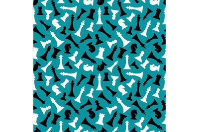 Chess pieces seamless pattern design