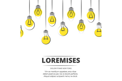 Hand drawn light bulbs background design